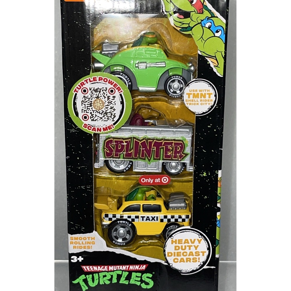 Teenage Mutant Ninja Turtles Diecast Cars Michelangelo, Raphael & Splinter NEW - Picture 10 of 10